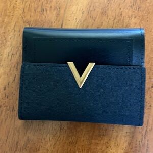 Black Wallet with Gold V
